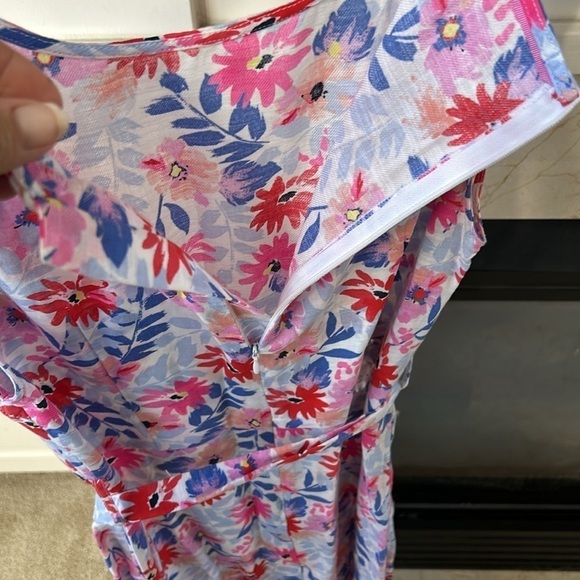 Joules Fiona Blue Posy Floral Midi Dress Size 10 - Picture 11 of 11